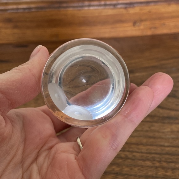 Vintage Modernist Lead Crystal Owl Sculpture Paperweight, small - Picture 3 of 3